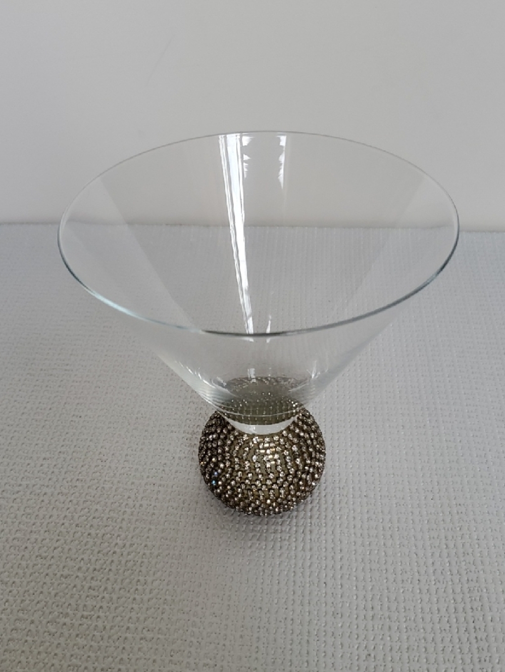 Anthropologie Martini Cocktail Glass Glam Rhinestone Accent Ball Stem